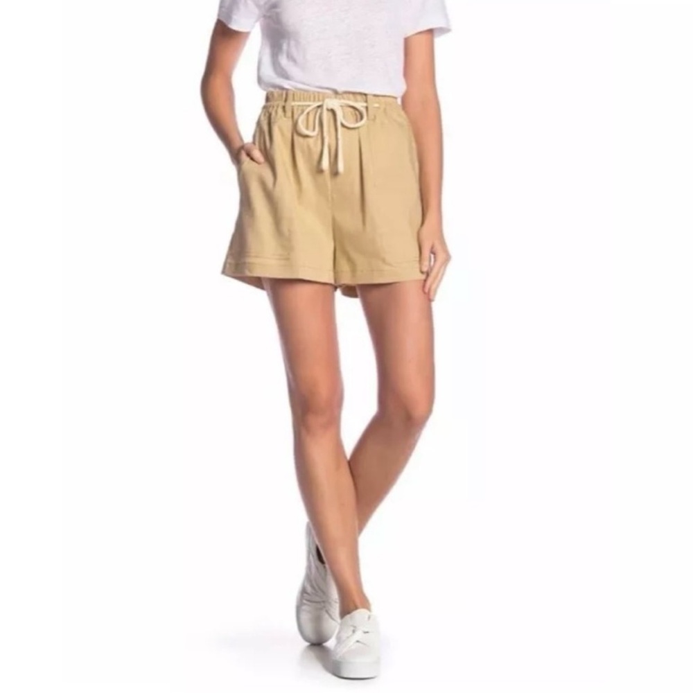 Vince khaki linen shorts rope string